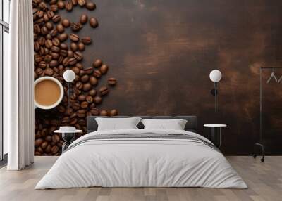 coffee beans caffeine brown texture, ai Wall mural