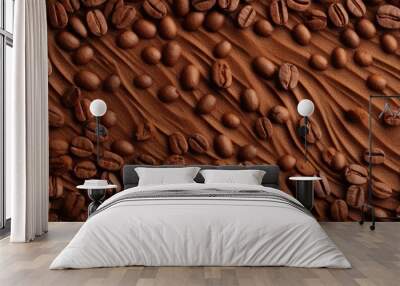 coffee beans caffeine brown texture, ai Wall mural