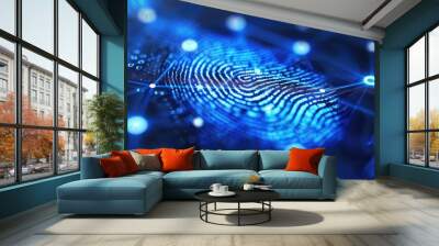 Biometric authentication system ensuring secure access to medical records and sensitive data  Wall mural