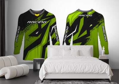 Long sleeve t-shirt sport motorcycle, motocross, mtb jersey Wall mural