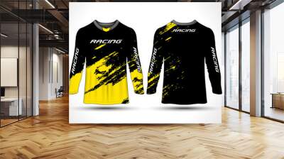 Long sleeve t-shirt sport motorcycle, motocross, mtb jersey Wall mural