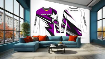 Long sleeve t-shirt sport motorcycle, motocross, mtb jersey Wall mural