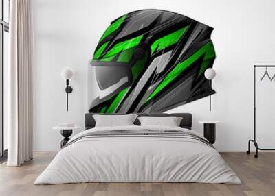 Racing Sport helmet wrap decal and vinyl sticker design for Sport Car and Motorcycle. Wall mural