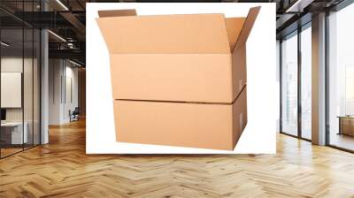 Image of two scotched cardboard boxes on a white background Wall mural