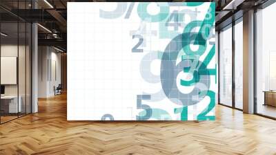 Mathematical digital code background Wall mural