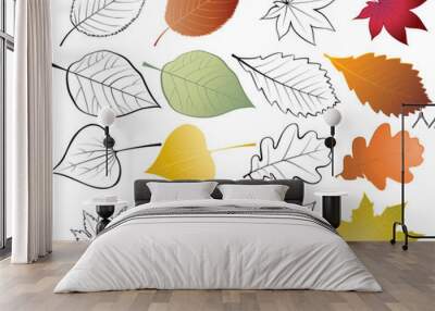 set of leaves Wall mural