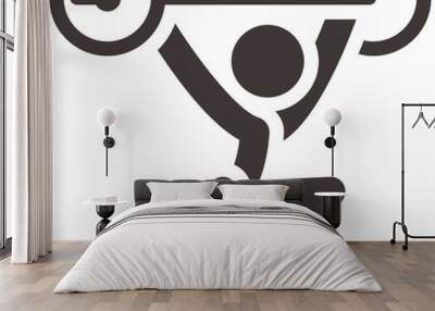 Weightlifting icon Wall mural