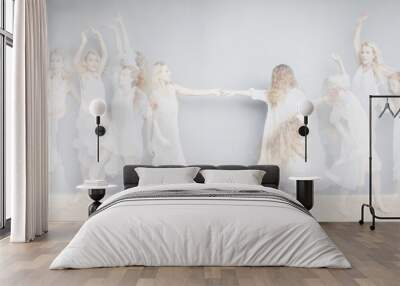 double exposure motion woman Wall mural