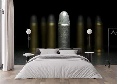 bullet magnum /  bullets in dark Wall mural