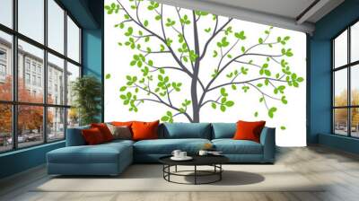 Beautiful tree branch with birds silhouette background for wallpaper sticker Wall mural