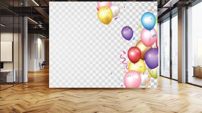 Birthday and celebration banner with colorful balloon Wall mural