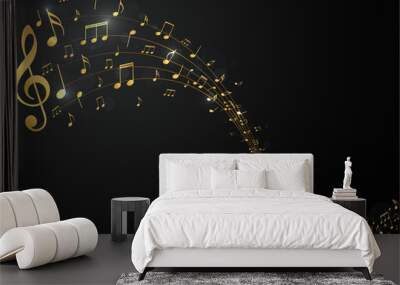 Colorful music notes background Wall mural