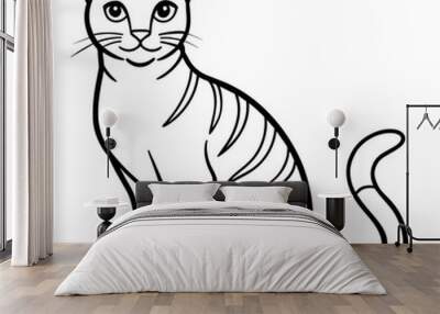 black and white cat vector Wall mural