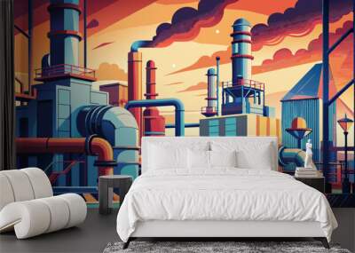 oil refinery factory Wall mural