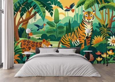 pattern with animals Wall mural