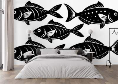 set of fish Wall mural