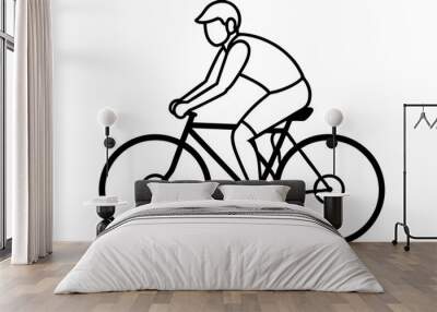 silhouette of a person riding bicycle Wall mural