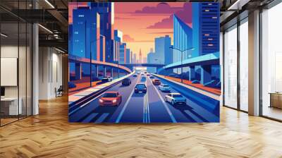 traffic in the city Wall mural