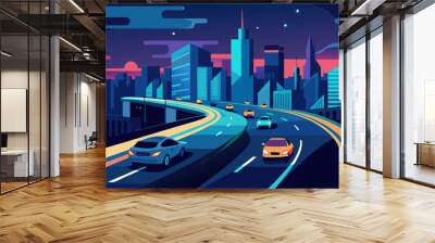 traffic in the night Wall mural