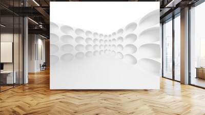 Abstract Architecture Design. White Futuristic Interior Background Wall mural