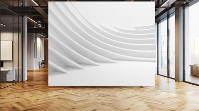 Abstract Wave Background. Minimal White Geometric Wallpaper Wall mural