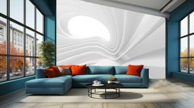 White Circular Building. Geometric Graphic Design Wall mural