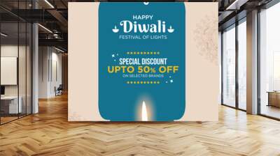 Diwali Special Discount Advertisement, Banner, Poster, Design vector template, Creative flyer concept, Graphic design element Wall mural