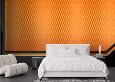 Vector illustration of orange and black carbon fiber background, good to use on themes like technology, sport, futuristic, modern, luxury. Abstract background Wall mural