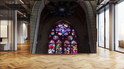 Interior of ancient gothic cathedral in Spain Wall mural