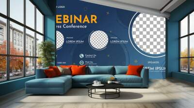 Abstract geometric shape background in blue gradation. suitable for business webinars, marketing webinars, online classroom programs, etc. Wall mural