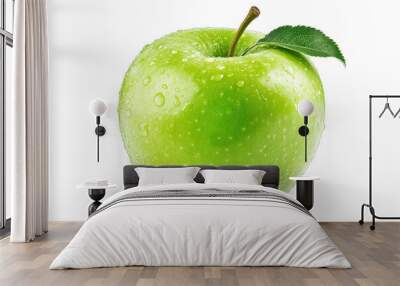 Green Apple isolated on a white background Wall mural