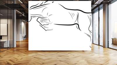 horse vector illustration black ink outline silhouette Wall mural