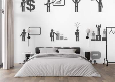 Business man metaphors - figure set collection 2 Wall mural