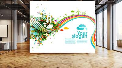 creative rainbow eco illustration Wall mural