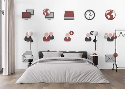 set of multimedia flat design icons 2 Wall mural