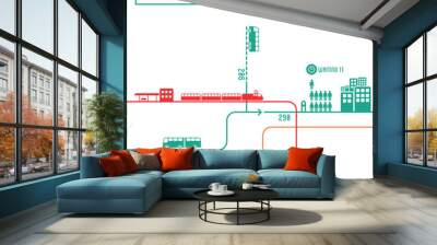 transportation infographics - graphic elements set 2 Wall mural