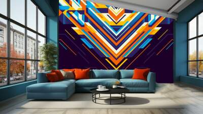 Abstract background design in geometric futuristic style. Vector illustration. Wall mural