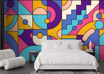 Abstract geometric pattern design in modish style. Vector illustration. Wall mural