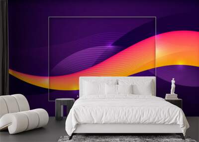 Modern technology banner design with abstract wavy shapes in color. Vector illustration. Wall mural