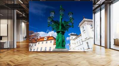 Historic Street lamp and Archbishop's Palace at the Castle Squar Wall mural