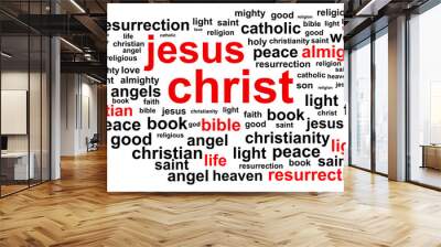 Jesus Christ Word Cloud Concept Wall mural