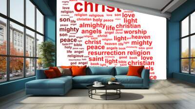 Jesus Christ Word Cloud Concept Wall mural