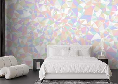 Abstract triangle background. Colorful holographic design triangular vector pattern. Wall mural