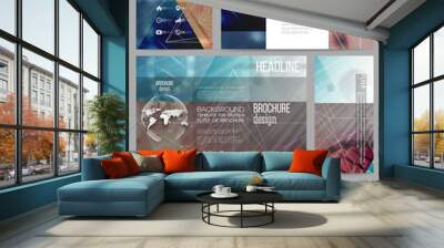 set of business templates for presentation, brochure, flyer or booklet. dna molecule structure on da Wall mural