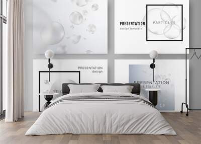 The minimalistic vector layout of the presentation slides design business templates. Spa and healthcare design. Abstract soft color medical consept background with blurred molecules or particles. Wall mural