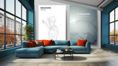 Vector layout of A4 format modern cover mockups design templates for brochure, magazine, flyer, booklet, annual report. Technology, science, future concept abstract futuristic backgrounds. Wall mural