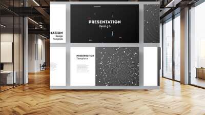 Vector layout of the presentation slides design business templates, multipurpose template for presentation brochure, brochure cover. Tech science future background, space design astronomy concept. Wall mural