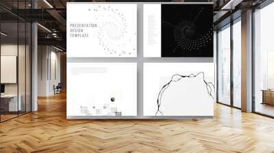 Vector layout of the presentation slides design business templates, template for presentation brochure, brochure cover, report. Abstract technology black color science background. High tech concept. Wall mural