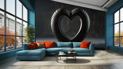 A car tire in the shape of a heart  Wall mural