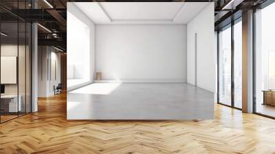 modern minimalist interior with a big empty white wall. AI Generative Wall mural